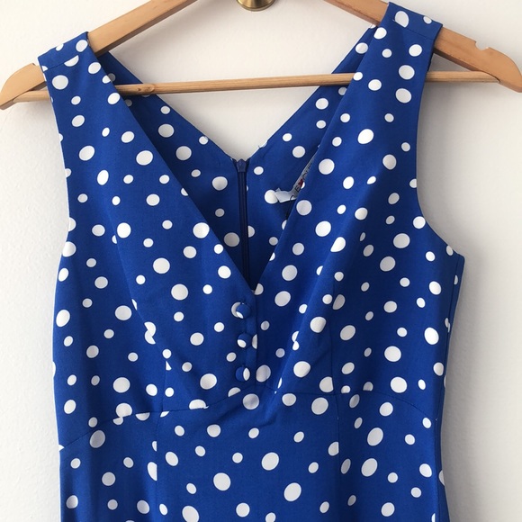 NWT Gorgeous Exquise blue polka dot dress!! - Picture 6 of 12